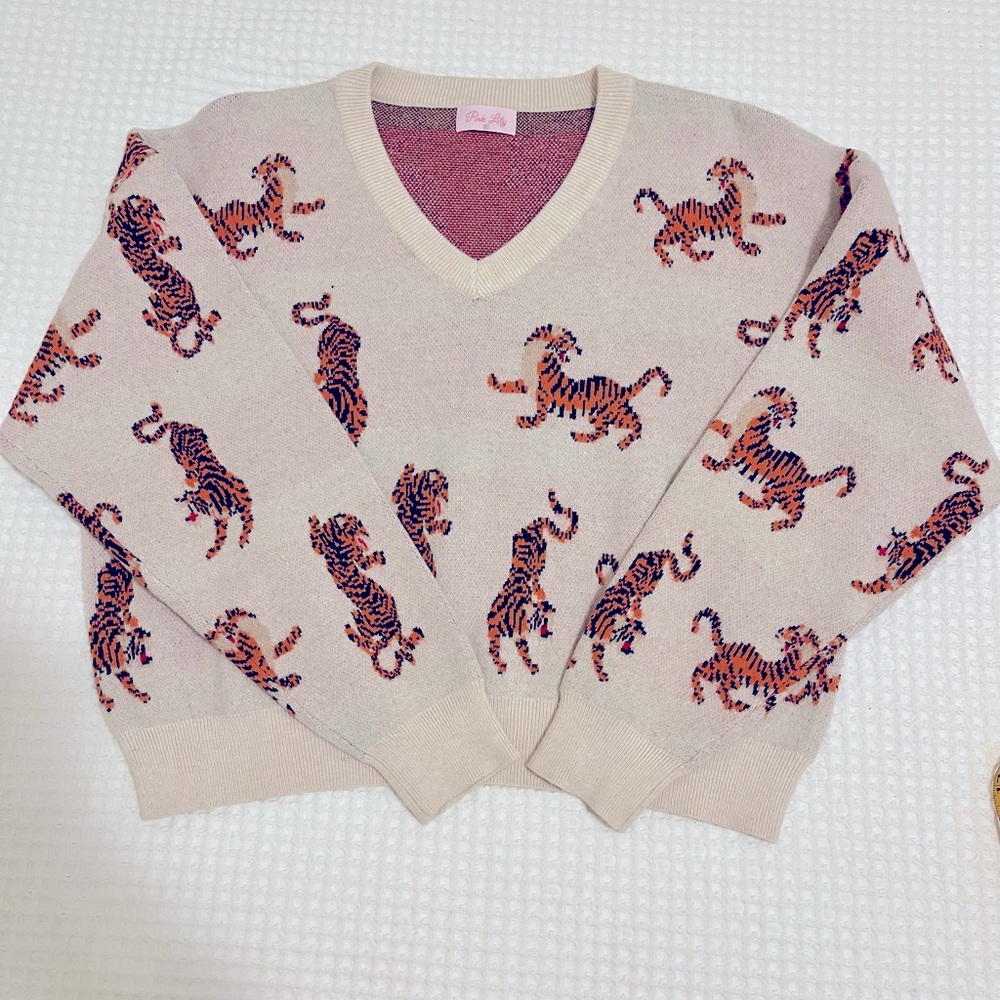Pink Lily Tiger sweater